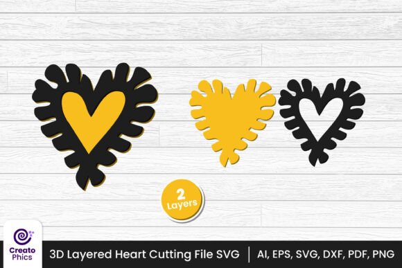3d Layered Heart Cut File Romantic SVG: Creating Depth in Your Craft Projects