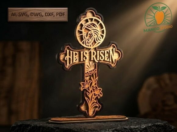3D Religious Wood Cross CNC File: A Strategic Asset for Crafters and Creators