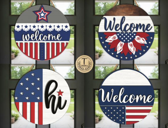 4th of July Door Sign SVG Bundle