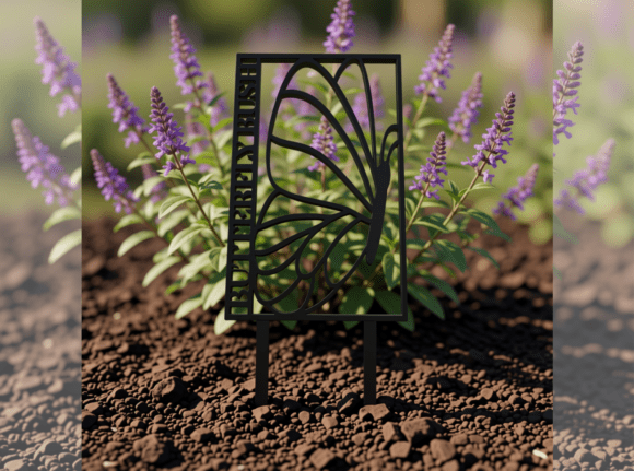 Black Butterfly Bush Garden Stake: Style & Function
