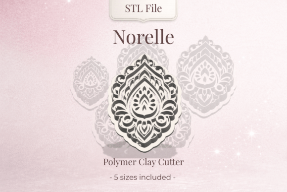 Clay Cutter STL – Floral Earring Norelle