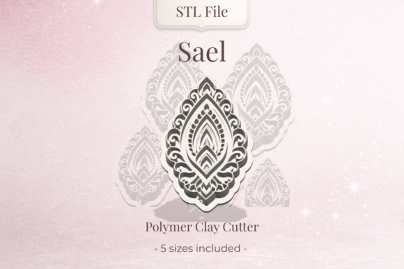 Clay Cutter STL – Floral Earring Sael