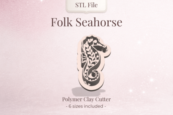 Clay Cutter STL – Folk Seahorse