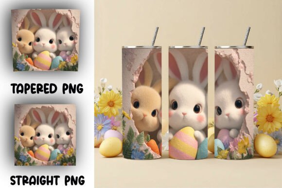 Cute Easter Bunny Tumbler Wrap PNG Evaluation