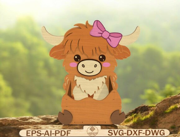 Cute Highland Cow Laser Cut File