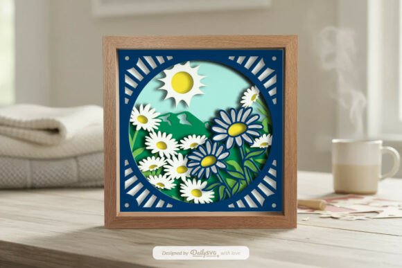 Daisy Meadow Layered Shadow Box Art