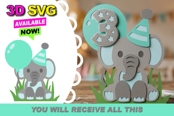 Elephant Baby 3D SVG: Bringing Depth and Joy to Your Creative Projects