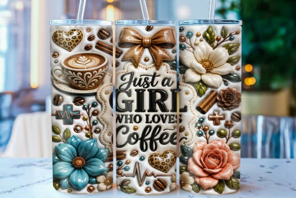 Fuel Your Day with Caffeine and Style: The 3D Inflated Coffee Lover Tumbler Wrap