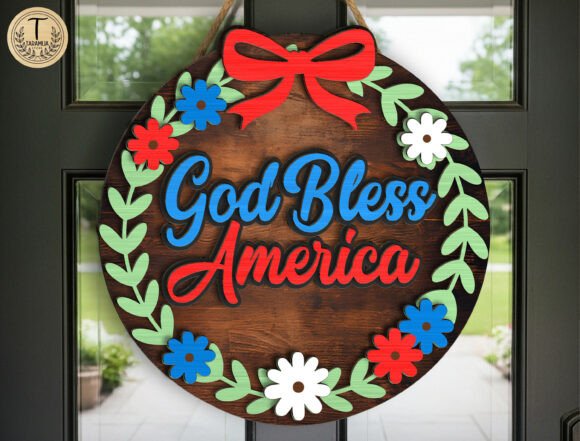 God Bless America Door Hanger SVG