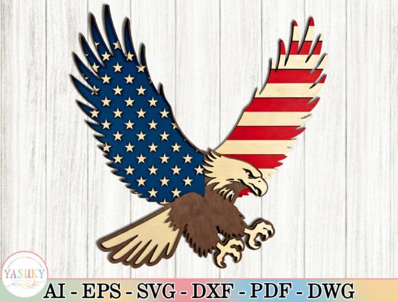 Layered Eagle Laser Cut File SVG