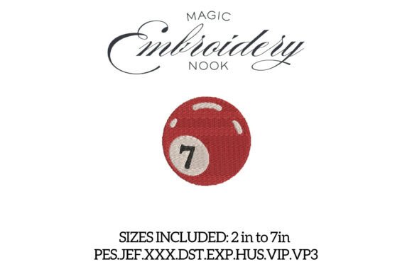 Lucky Number 7 Ball Embroidery Design: Elevating Game Night and Personalized Apparel
