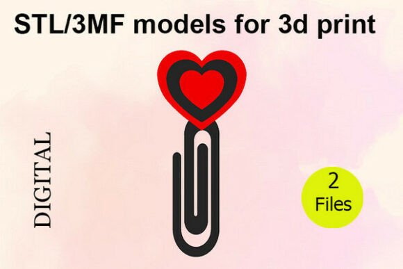 Paper Clips, Heart STL 3MF Files: A Creative Addition to Your Stationery