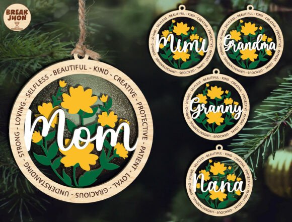 Personalized Mom Ornament Laser Cut SVG: Crafting Heartfelt Keepsakes