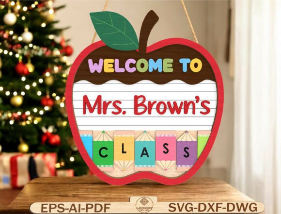 Personalized Teacher Apple Door Sign SVG: A Comprehensive Guide to Custom Classroom Decor
