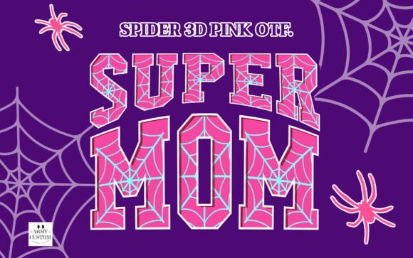 Spider 3d Pink: Bold Typography