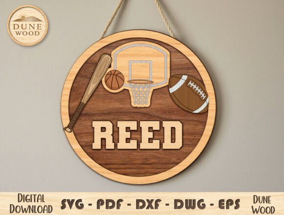 Sports Name Sign Layered SVG: Elevating Personalized Decor Through Precision Laser Cutting