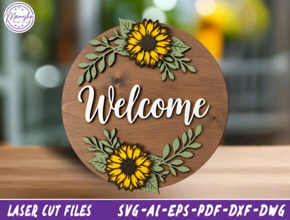 Sunflower Door Hanger Laser Cut File Svg Evaluation